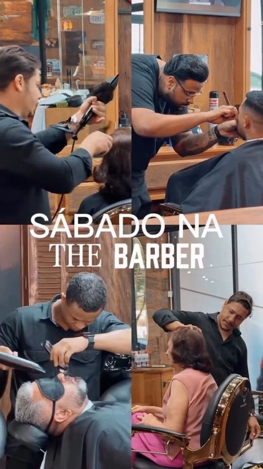 Os barbeiros da The Barber Pub atendendo num sábado cheio